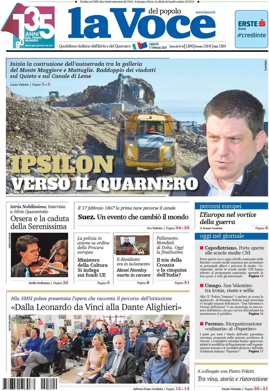 anteprima della prima pagina di la-voce-del-popolo del 16/02/2024