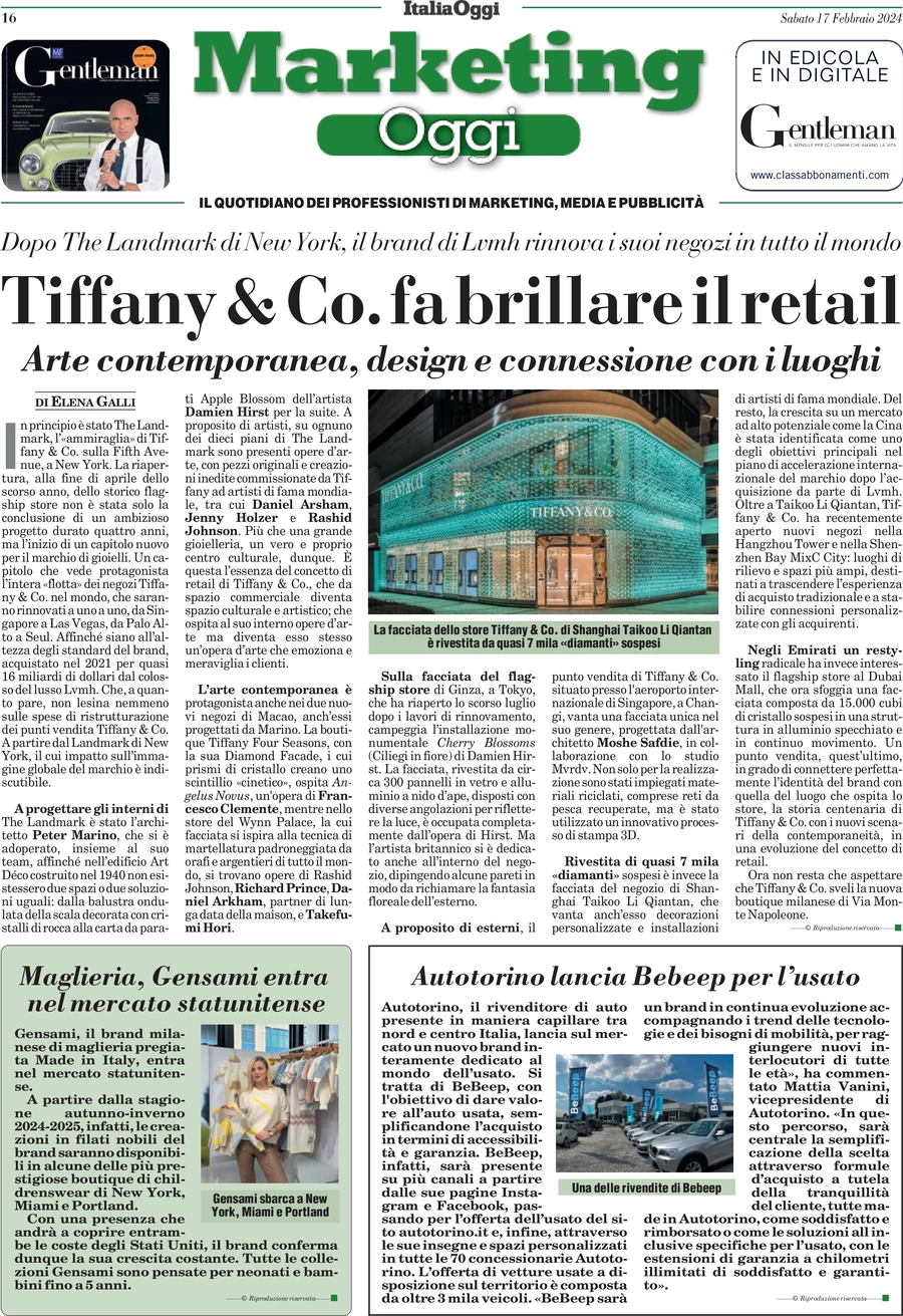 anteprima della prima pagina di marketing-oggi del 17/02/2024