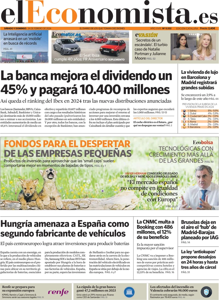 anteprima della prima pagina di el-economista del 23/02/2024