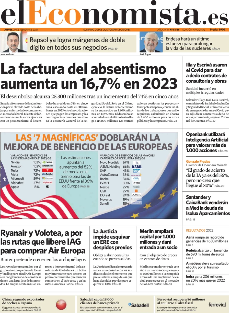 anteprima della prima pagina di el-economista del 28/02/2024