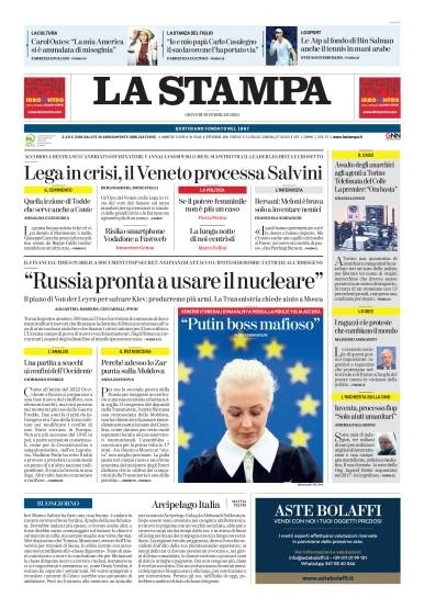 anteprima della prima pagina di la-stampa del 28/02/2024