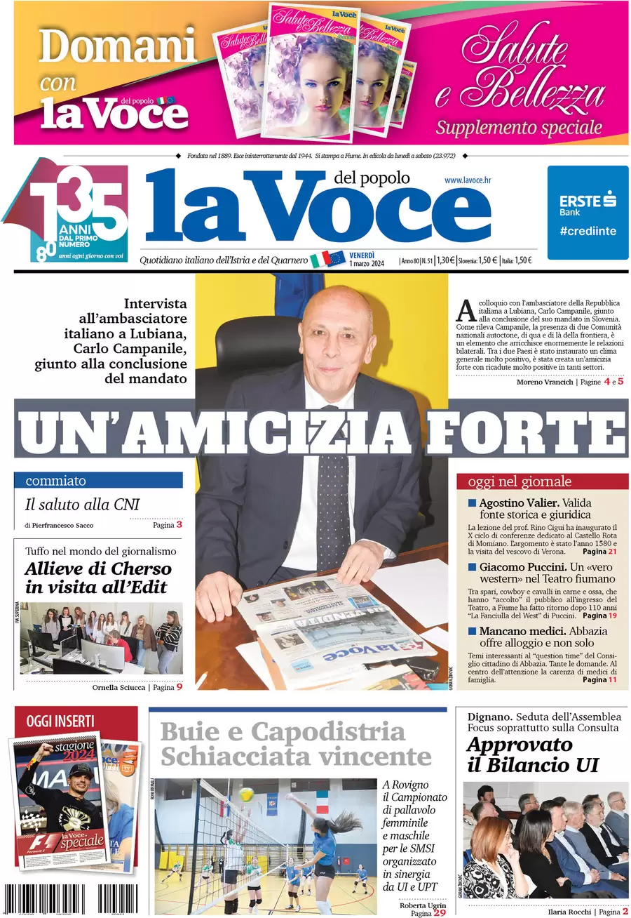 anteprima della prima pagina di la-voce-del-popolo del 29/02/2024