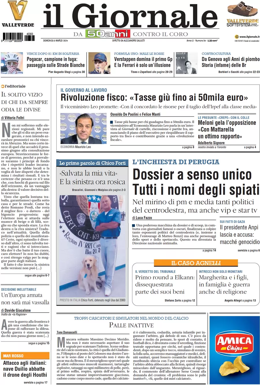 anteprima della prima pagina di il-giornale del 02/03/2024