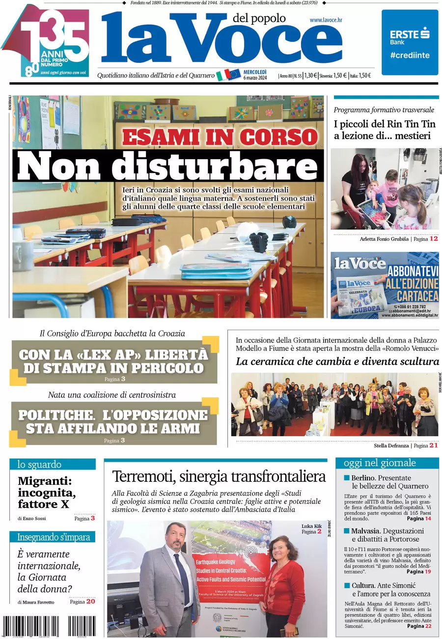 anteprima della prima pagina di la-voce-del-popolo del 05/03/2024