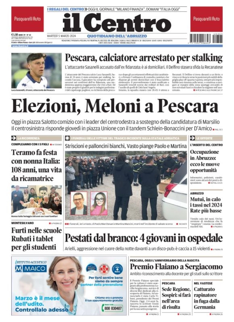 anteprima della prima pagina di il-centro-pescara del 05/03/2024