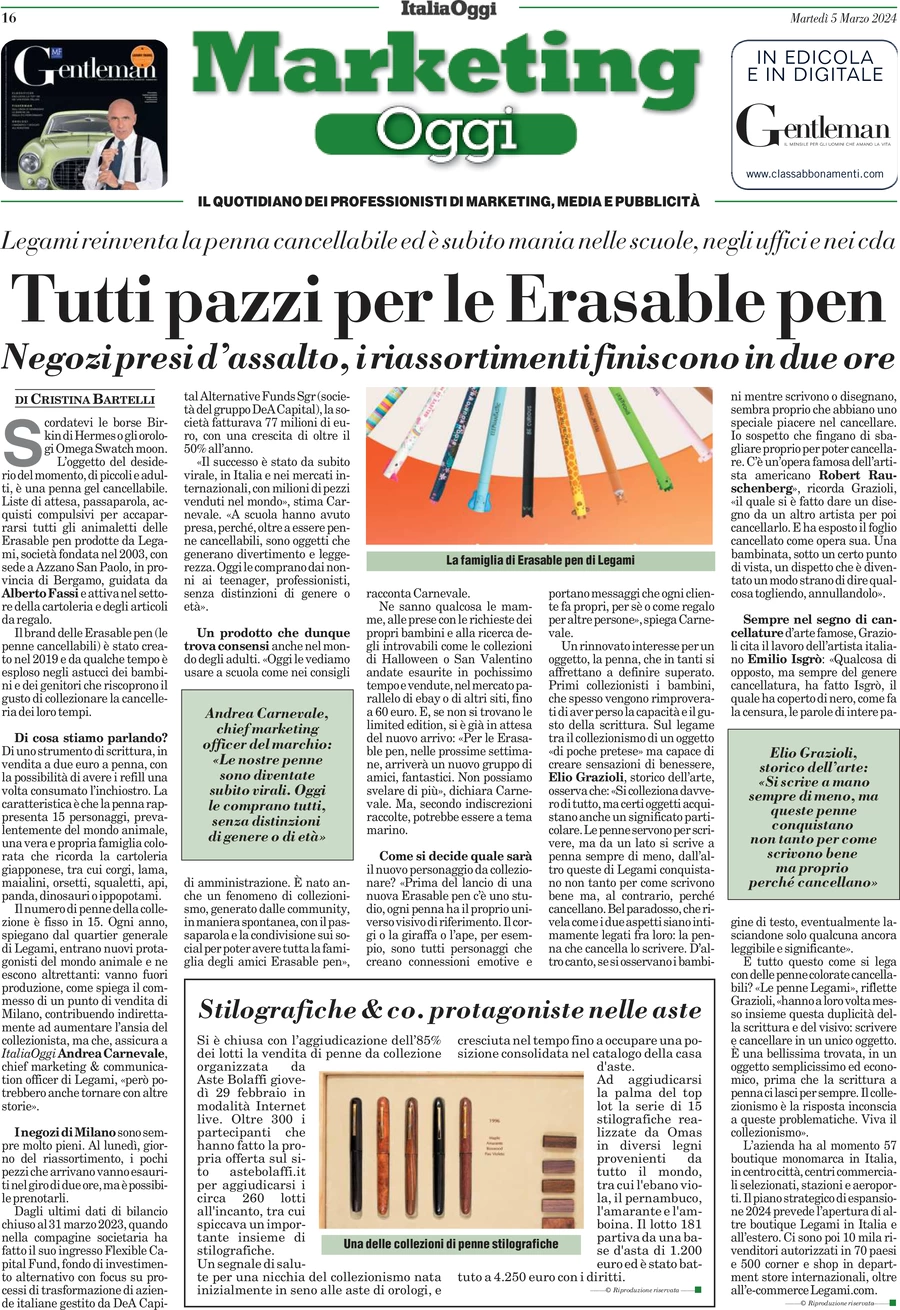 anteprima della prima pagina di marketing-oggi del 05/03/2024