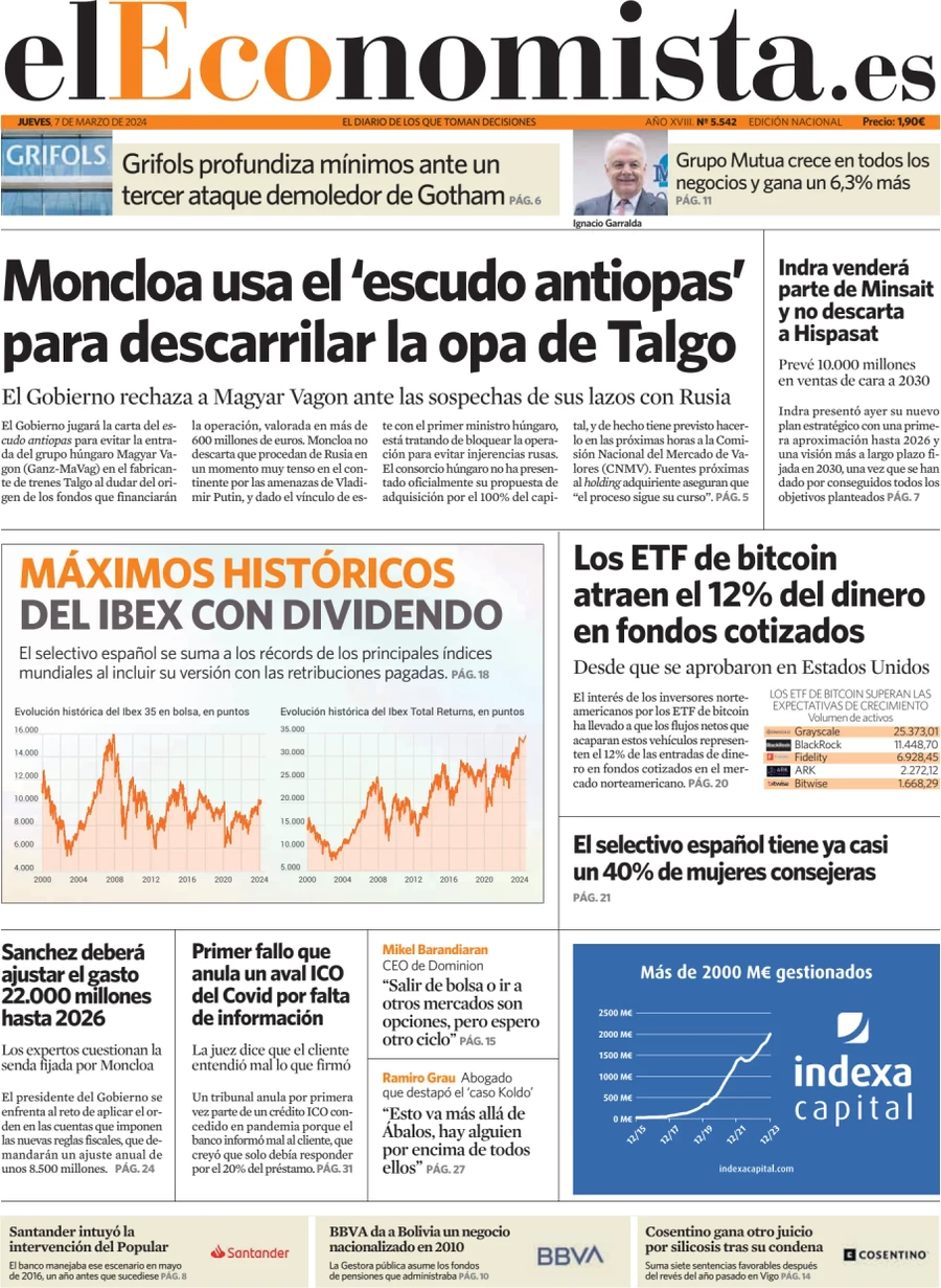 anteprima della prima pagina di el-economista del 06/03/2024