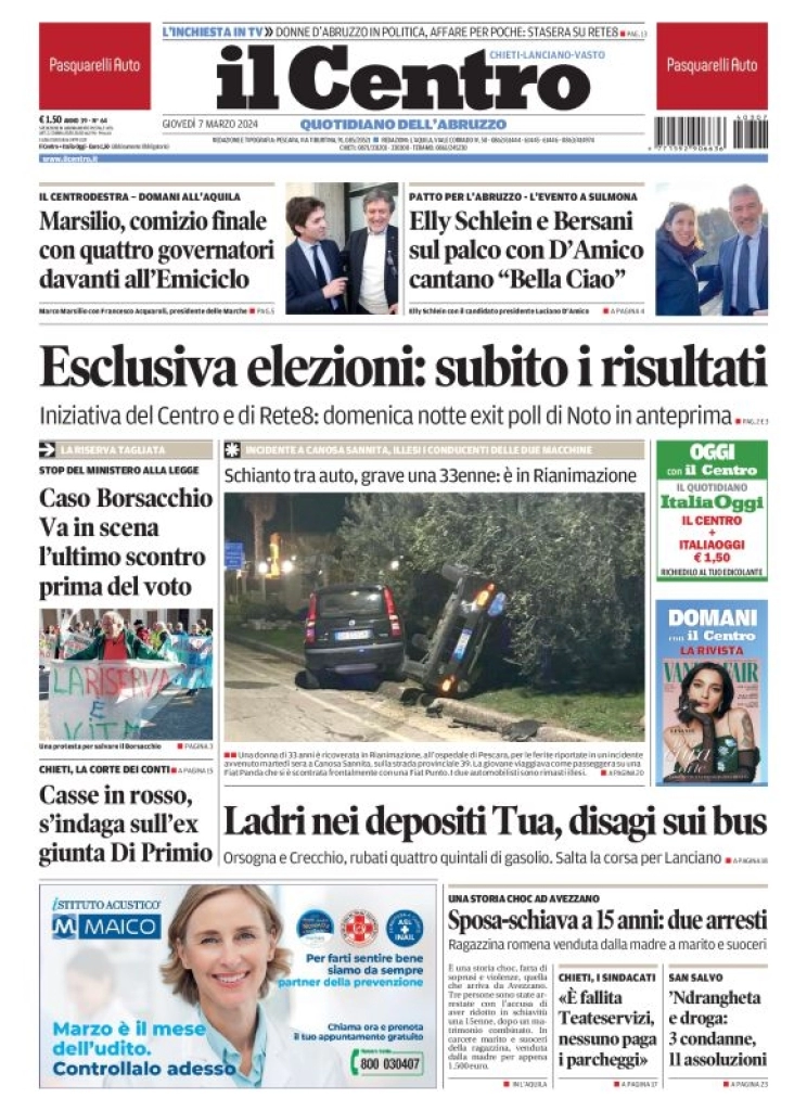 anteprima della prima pagina di il-centro-chieti del 07/03/2024