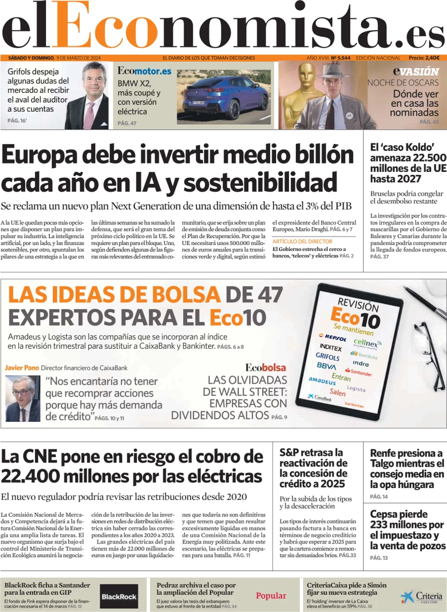 anteprima della prima pagina di el-economista del 08/03/2024