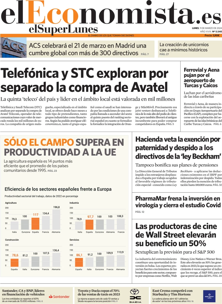 anteprima della prima pagina di el-economista del 10/03/2024