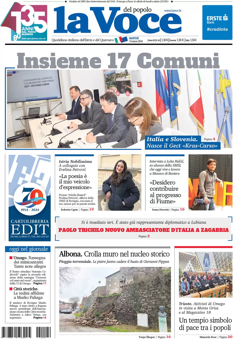 anteprima della prima pagina di la-voce-del-popolo del 12/03/2024