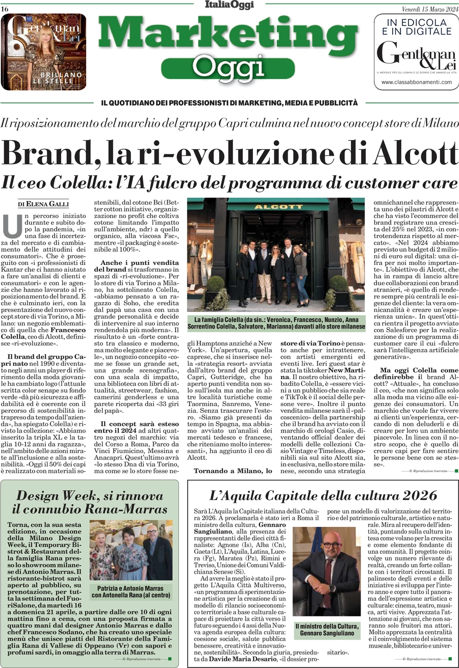 anteprima della prima pagina di marketing-oggi del 15/03/2024