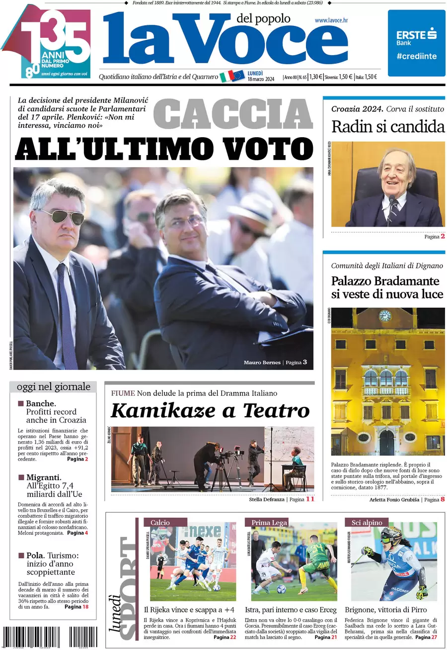 anteprima della prima pagina di la-voce-del-popolo del 17/03/2024