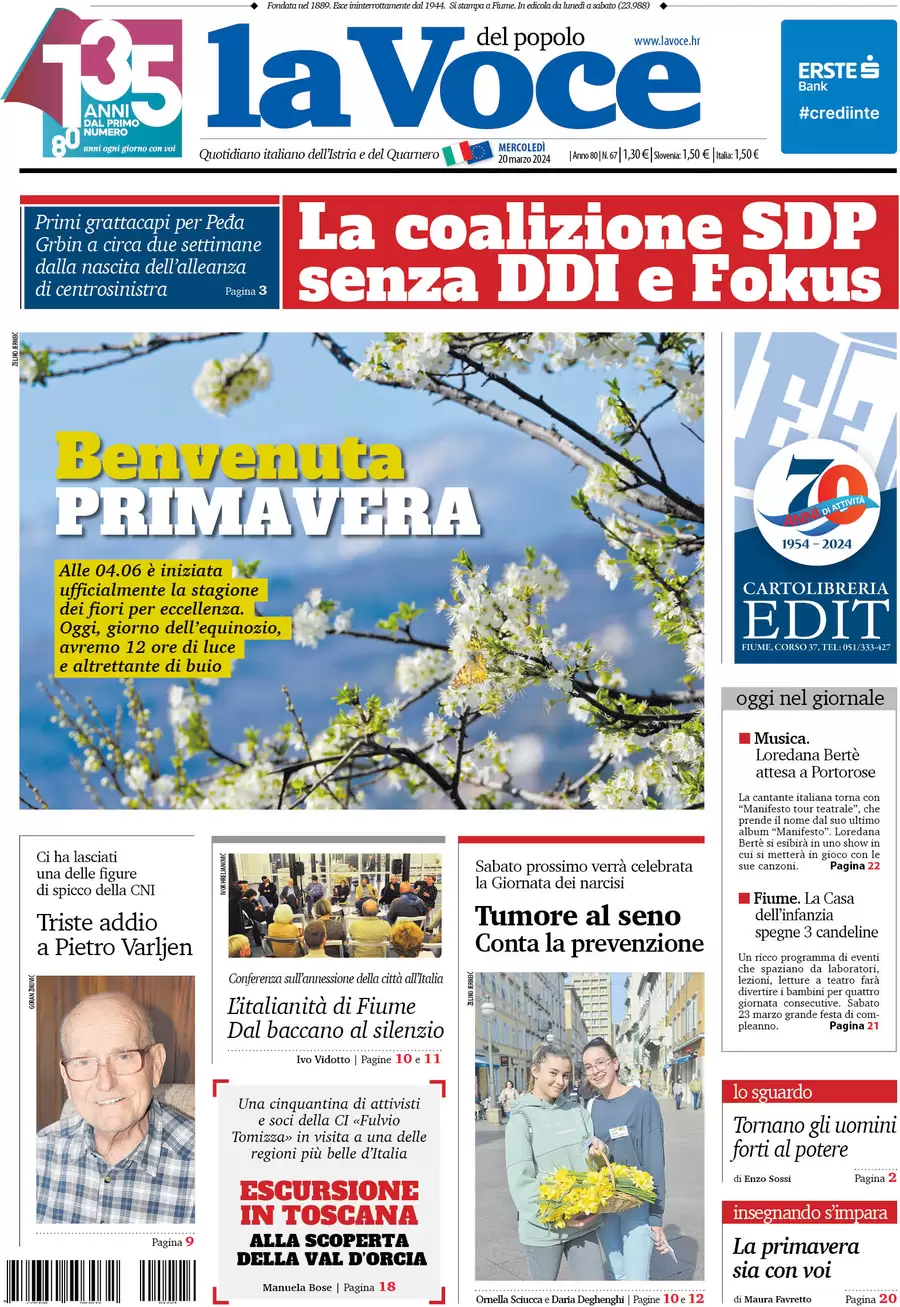 anteprima della prima pagina di la-voce-del-popolo del 19/03/2024