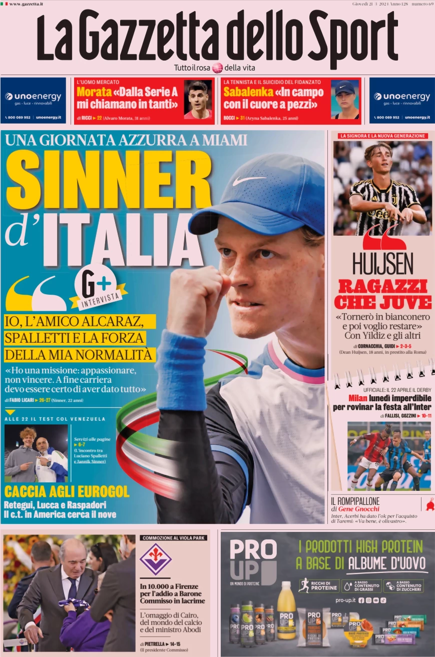 anteprima della prima pagina di la-gazzetta-dello-sport del 21/03/2024