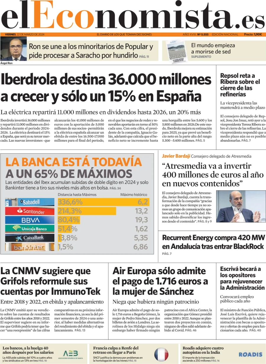 anteprima della prima pagina di el-economista del 21/03/2024