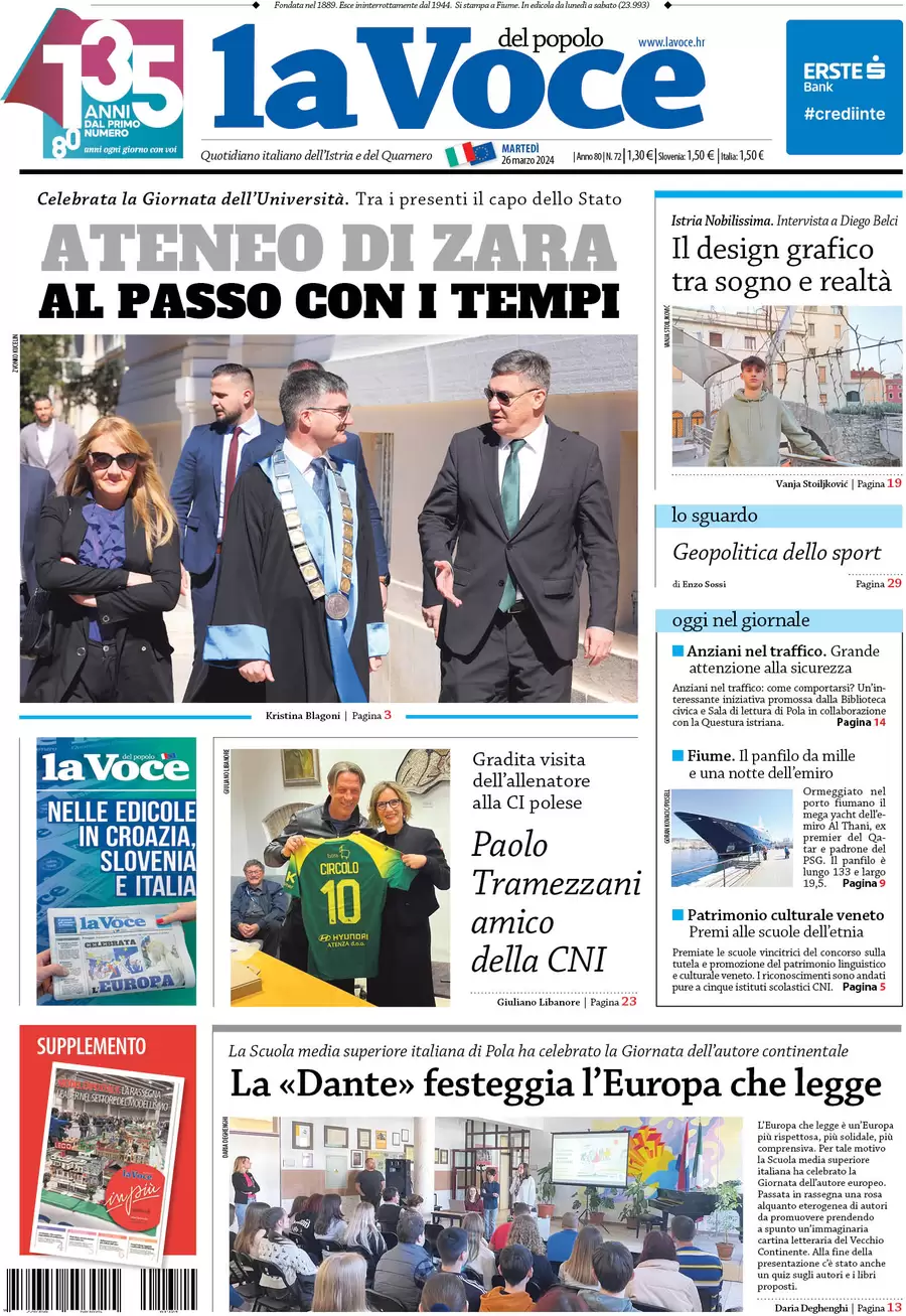 anteprima della prima pagina di la-voce-del-popolo del 26/03/2024