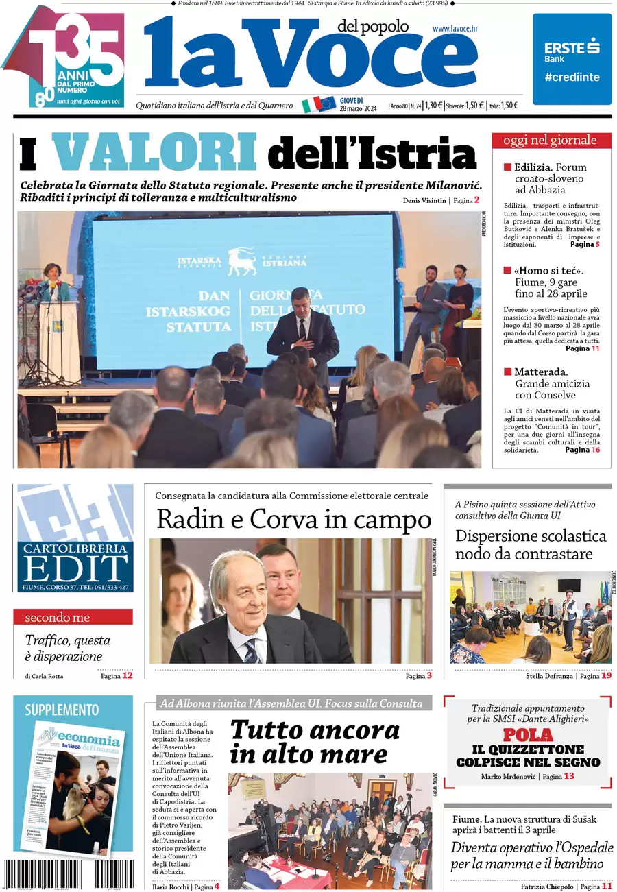 anteprima della prima pagina di la-voce-del-popolo del 28/03/2024