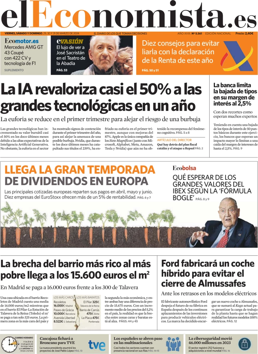 anteprima della prima pagina di el-economista del 29/03/2024