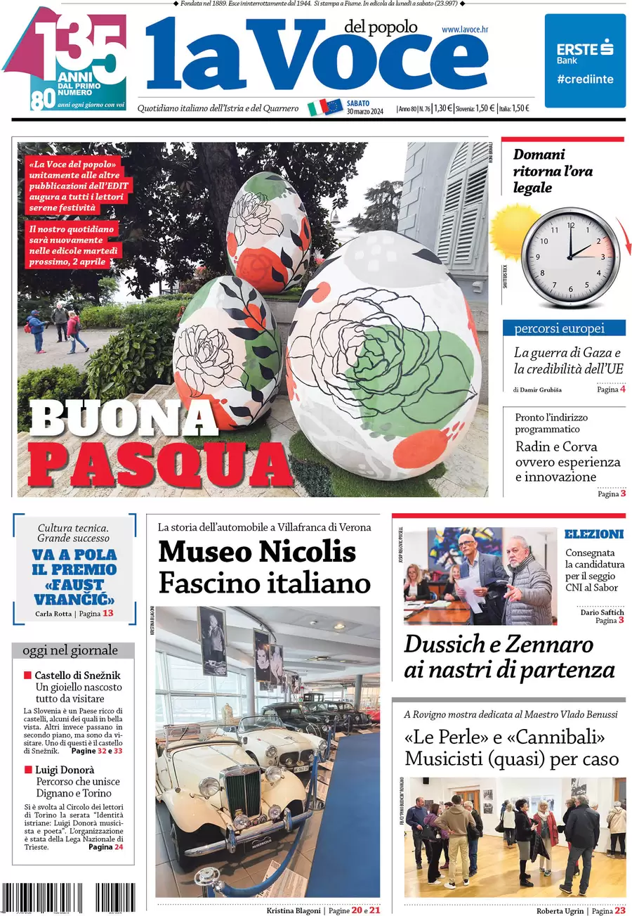anteprima della prima pagina di la-voce-del-popolo del 30/03/2024
