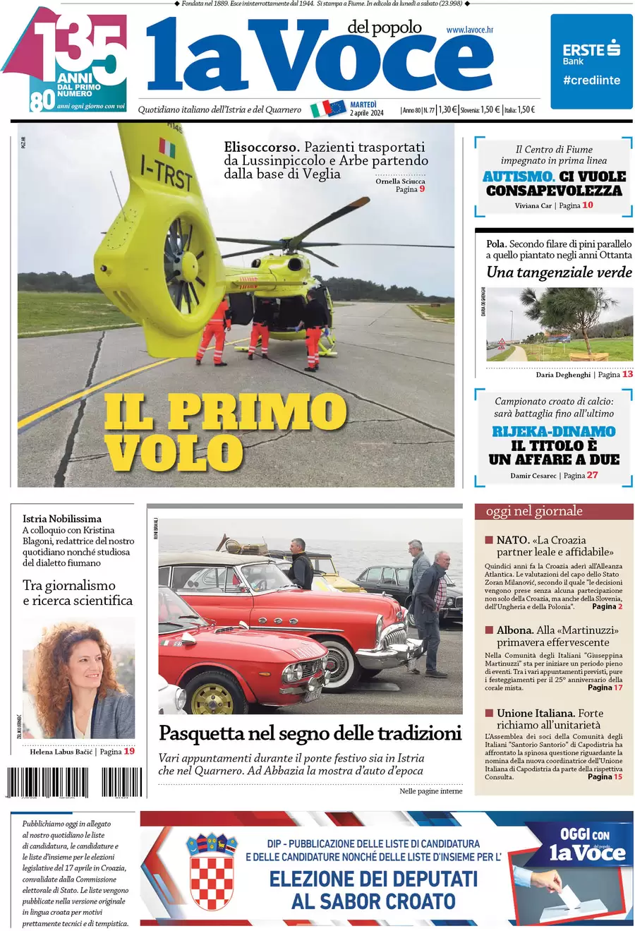 anteprima della prima pagina di la-voce-del-popolo del 02/04/2024