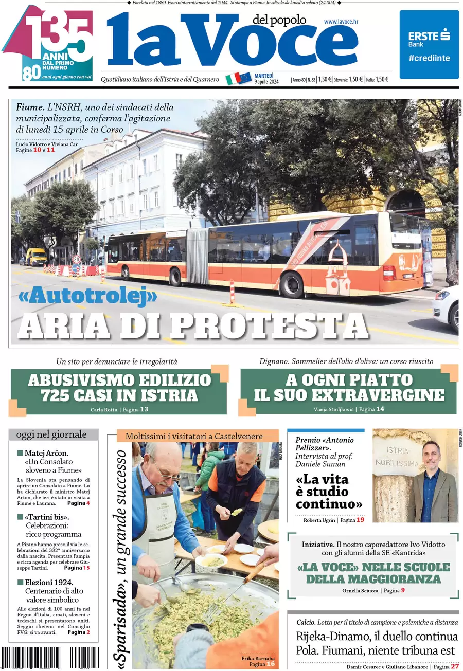 anteprima della prima pagina di la-voce-del-popolo del 09/04/2024
