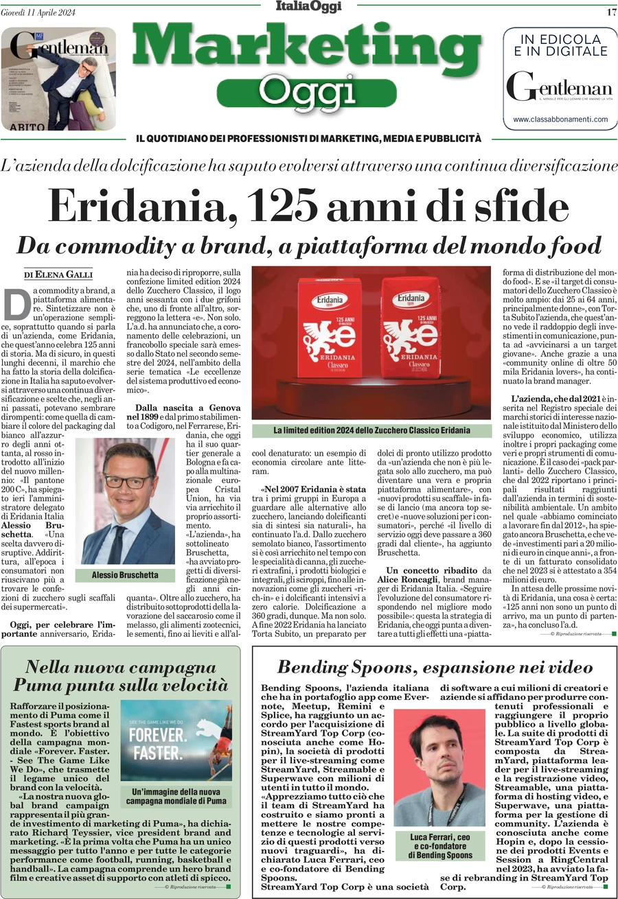 anteprima della prima pagina di marketing-oggi del 11/04/2024