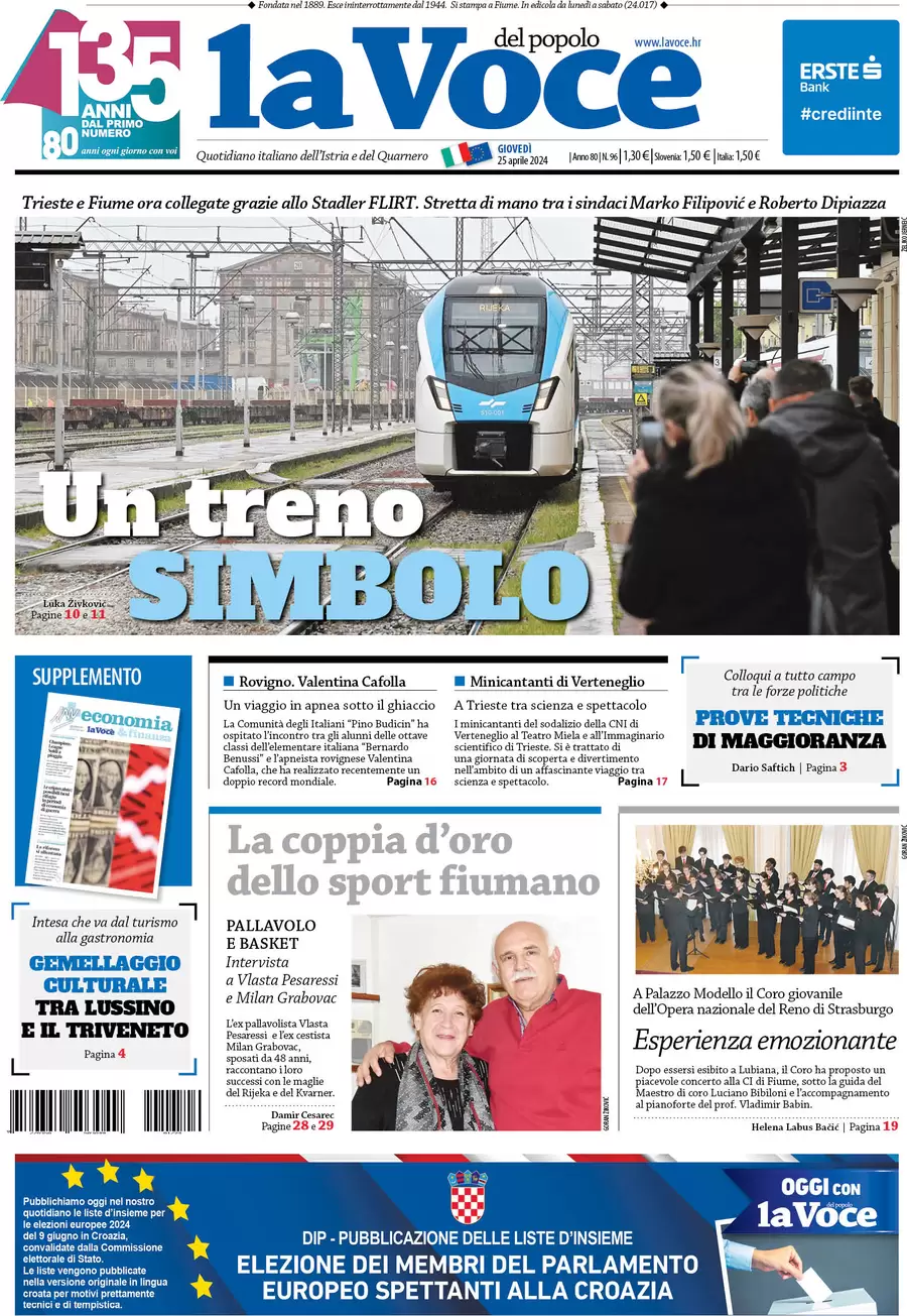 anteprima della prima pagina di la-voce-del-popolo del 25/04/2024