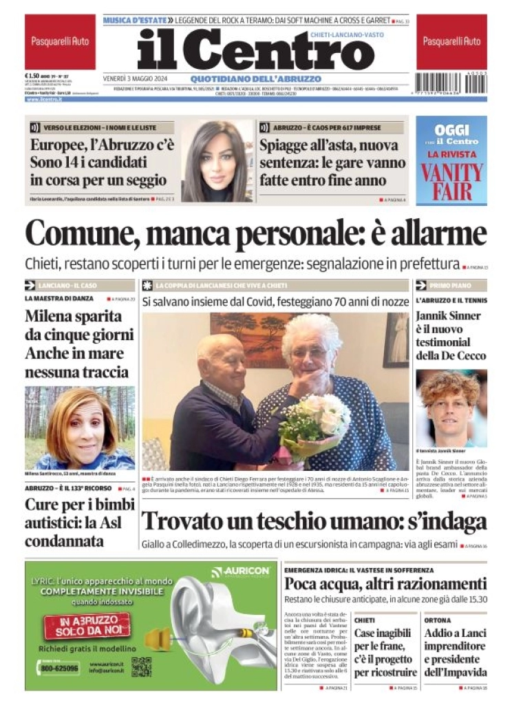 anteprima della prima pagina di il-centro-chieti del 03/05/2024