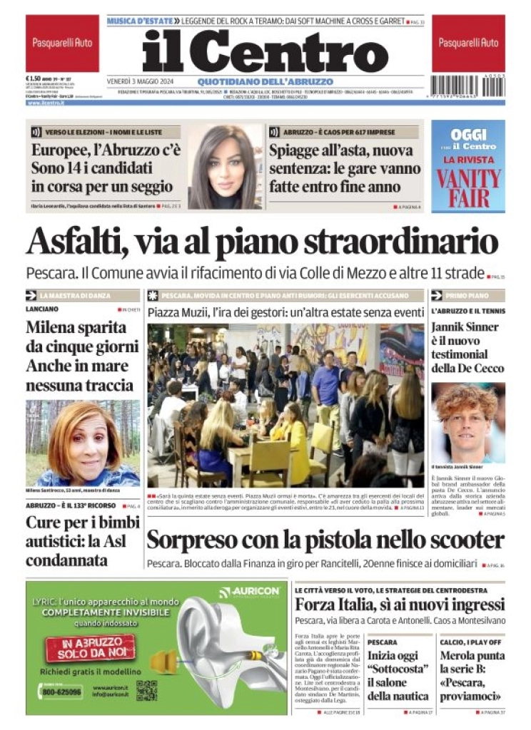 anteprima della prima pagina di il-centro-pescara del 03/05/2024