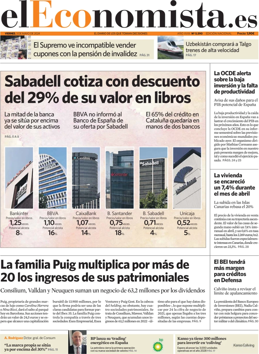 anteprima della prima pagina di el-economista del 03/05/2024