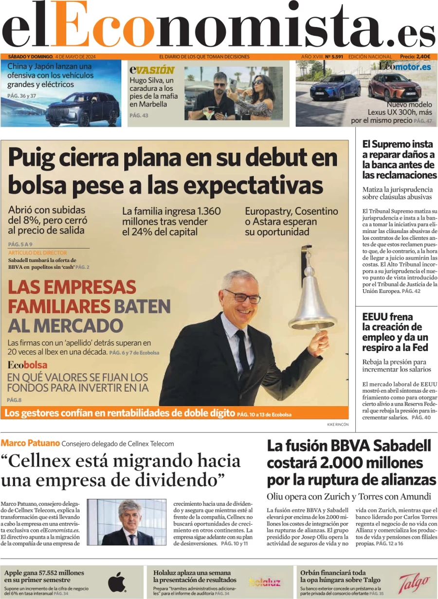 anteprima della prima pagina di el-economista del 04/05/2024