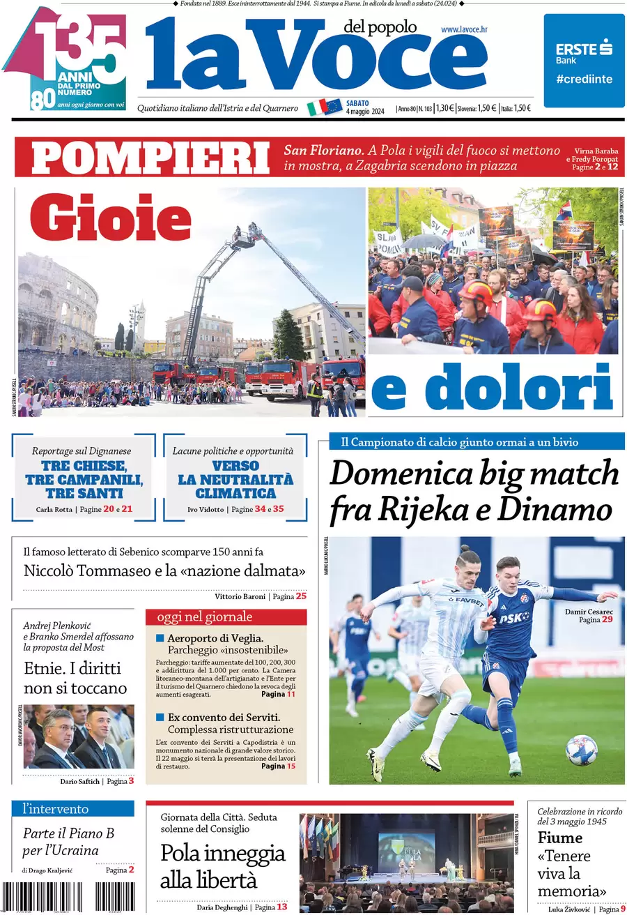 anteprima della prima pagina di la-voce-del-popolo del 04/05/2024