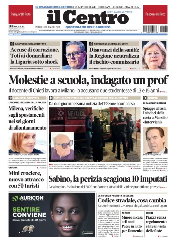 anteprima della prima pagina di il-centro-chieti del 08/05/2024