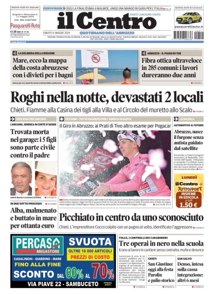 anteprima della prima pagina di il-centro-chieti del 11/05/2024