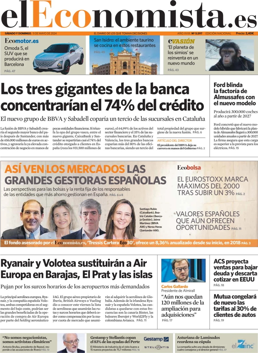 anteprima della prima pagina di el-economista del 11/05/2024