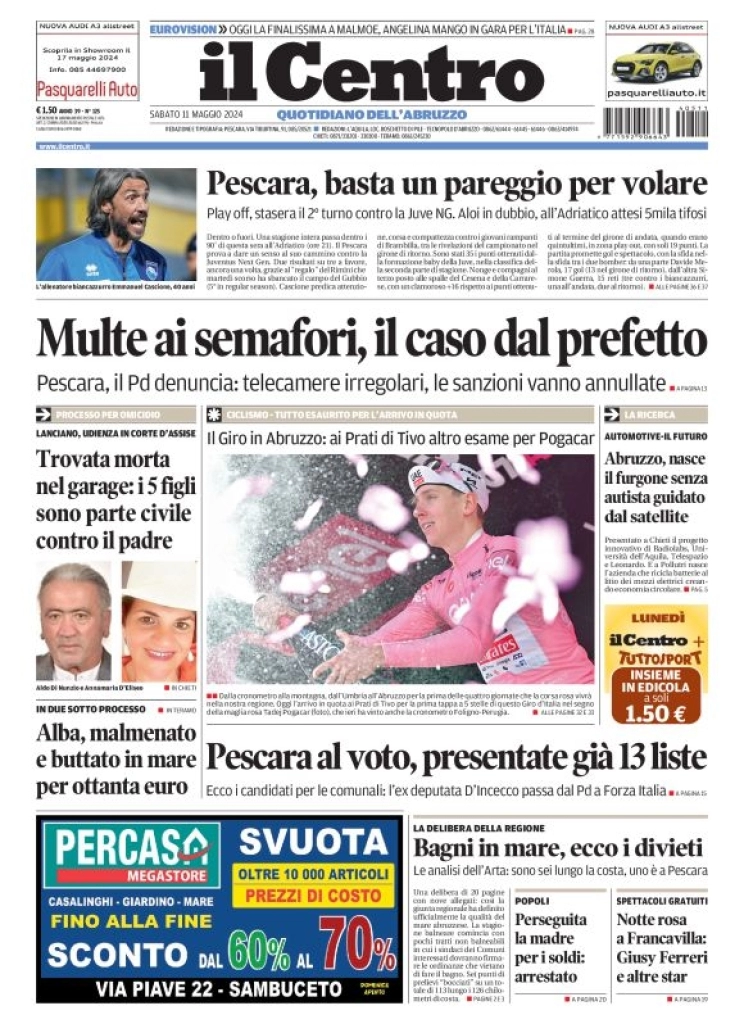 anteprima della prima pagina di il-centro-pescara del 11/05/2024