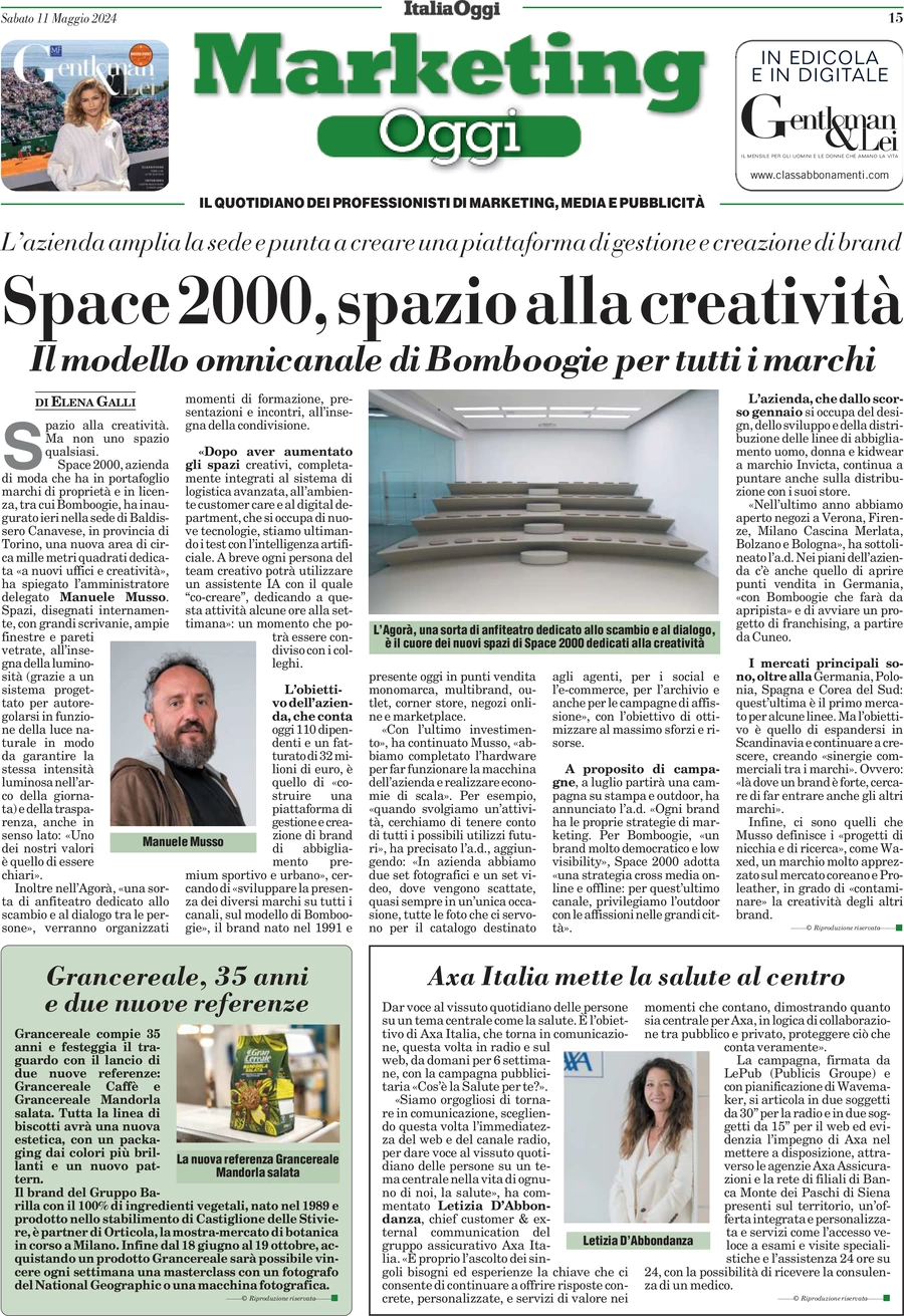 anteprima della prima pagina di marketing-oggi del 11/05/2024