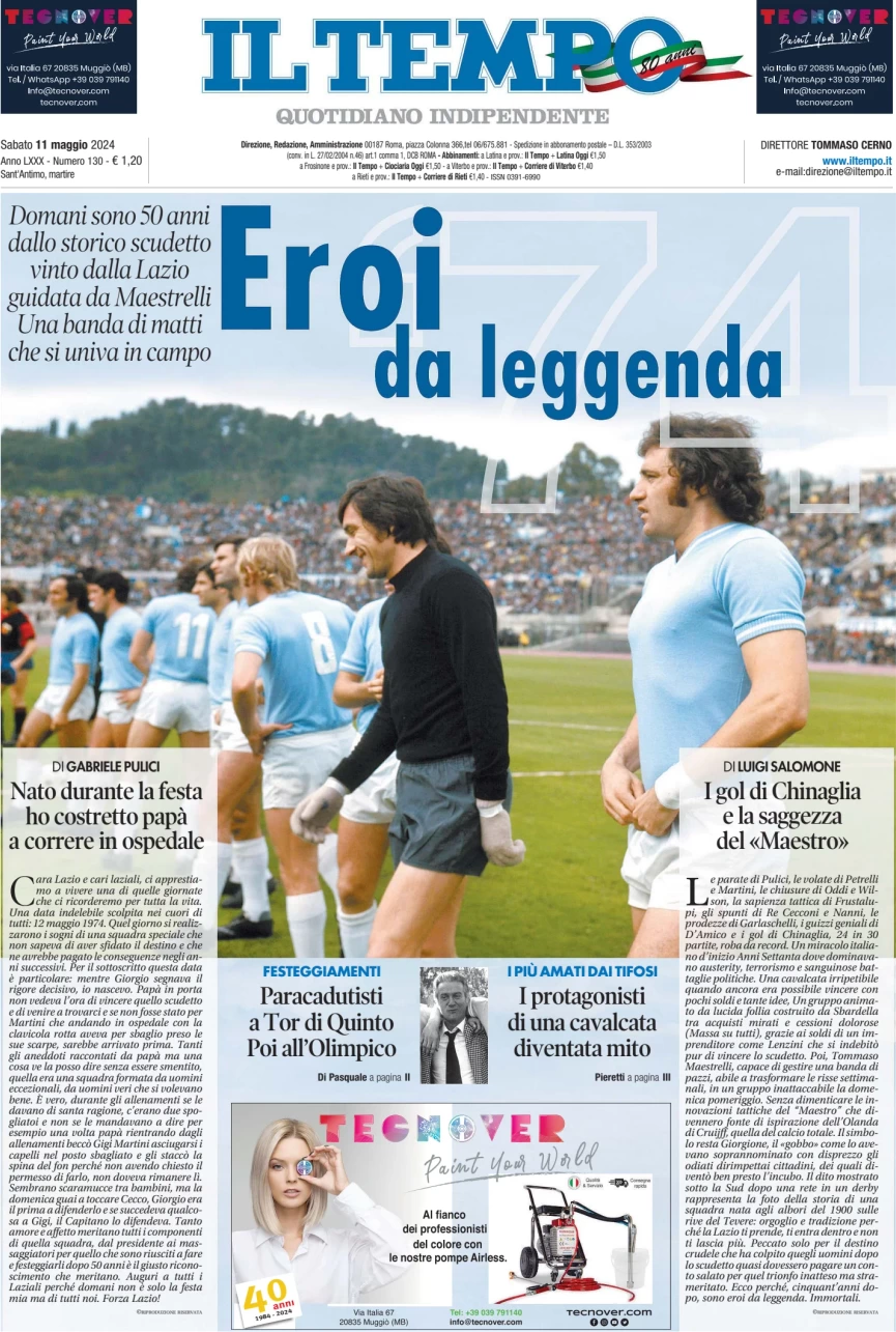 anteprima della prima pagina di il-tempo del 11/05/2024