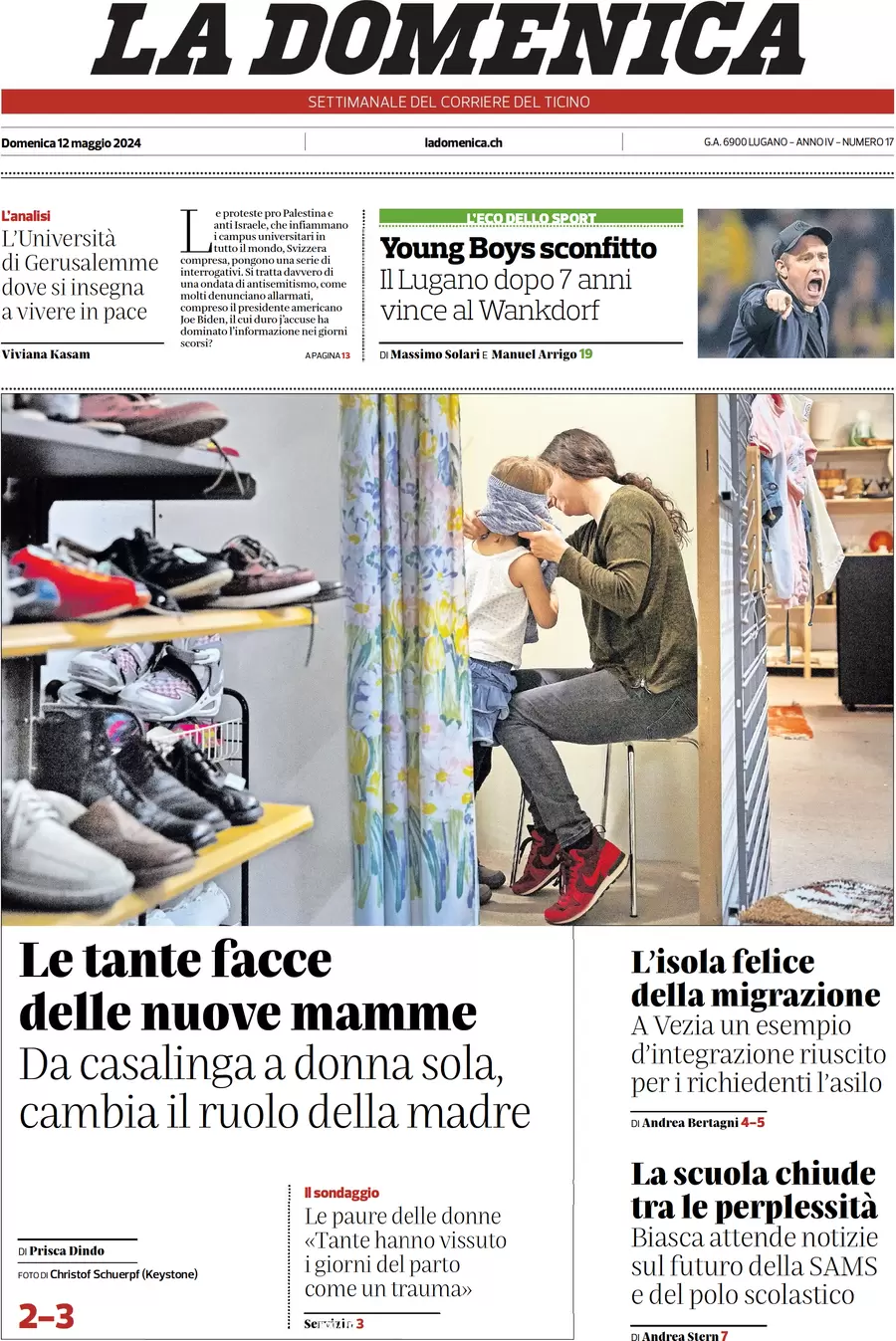 anteprima della prima pagina di corriere-del-ticino del 12/05/2024