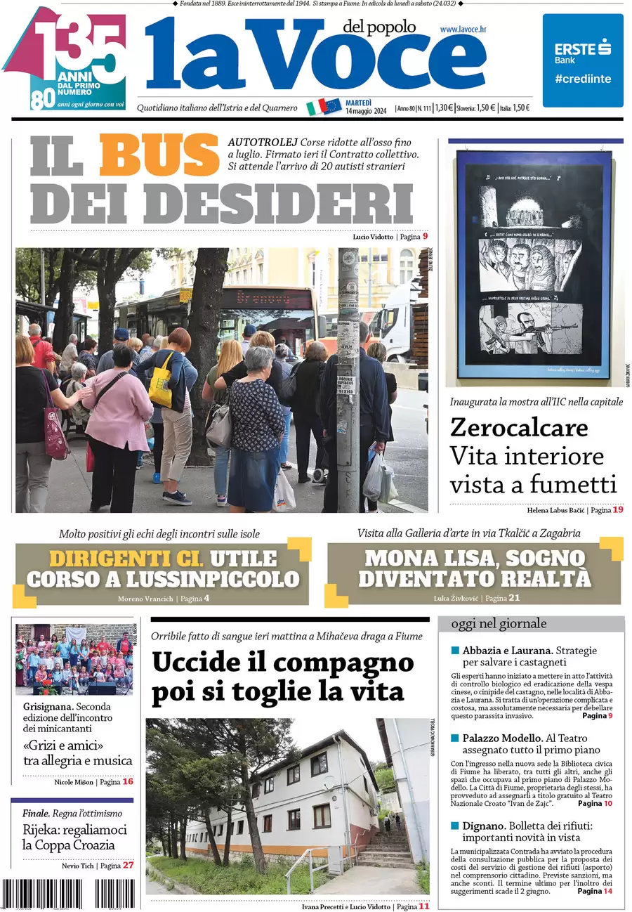 anteprima della prima pagina di la-voce-del-popolo del 14/05/2024