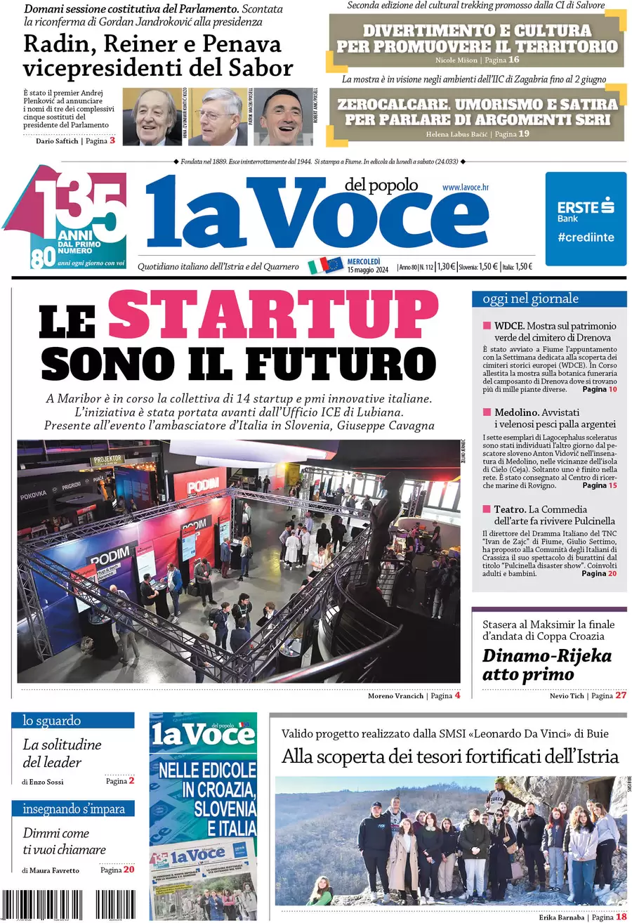 anteprima della prima pagina di la-voce-del-popolo del 15/05/2024