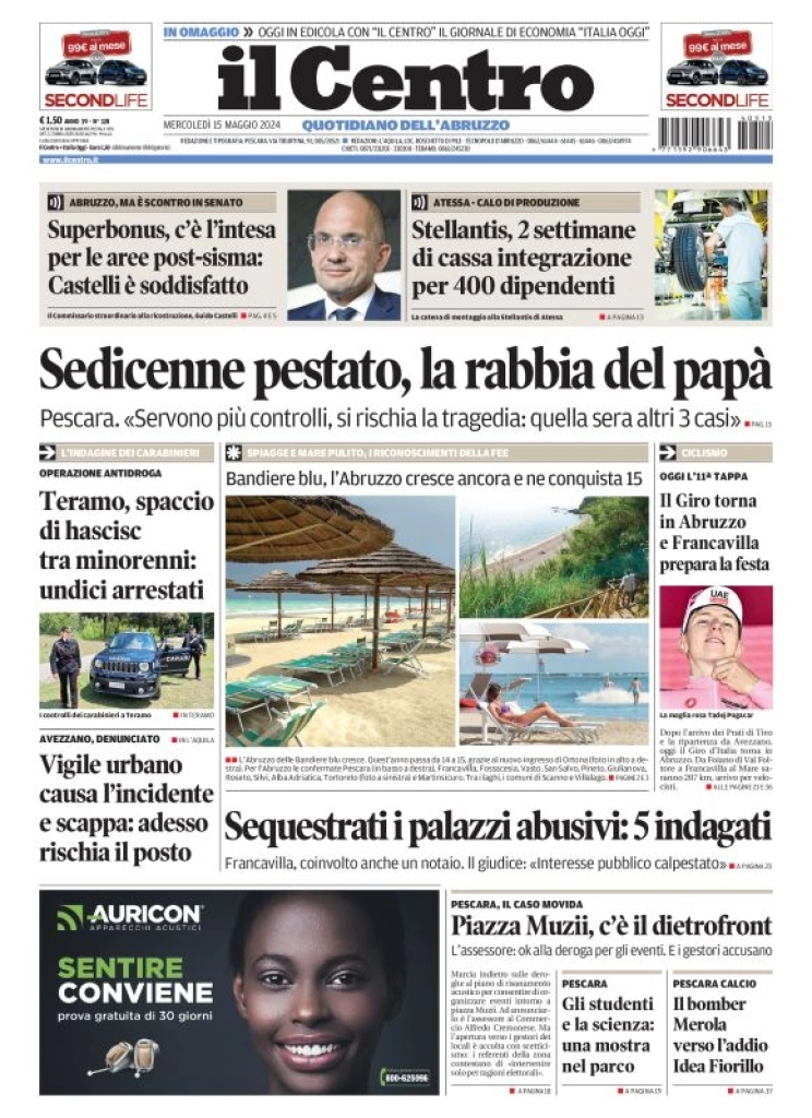 anteprima della prima pagina di il-centro-pescara del 15/05/2024