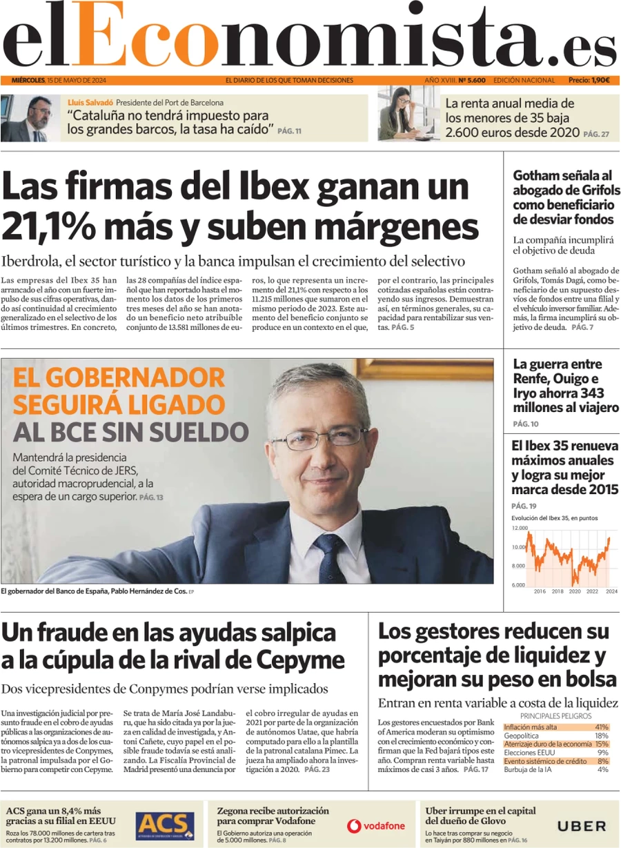 anteprima della prima pagina di el-economista del 15/05/2024