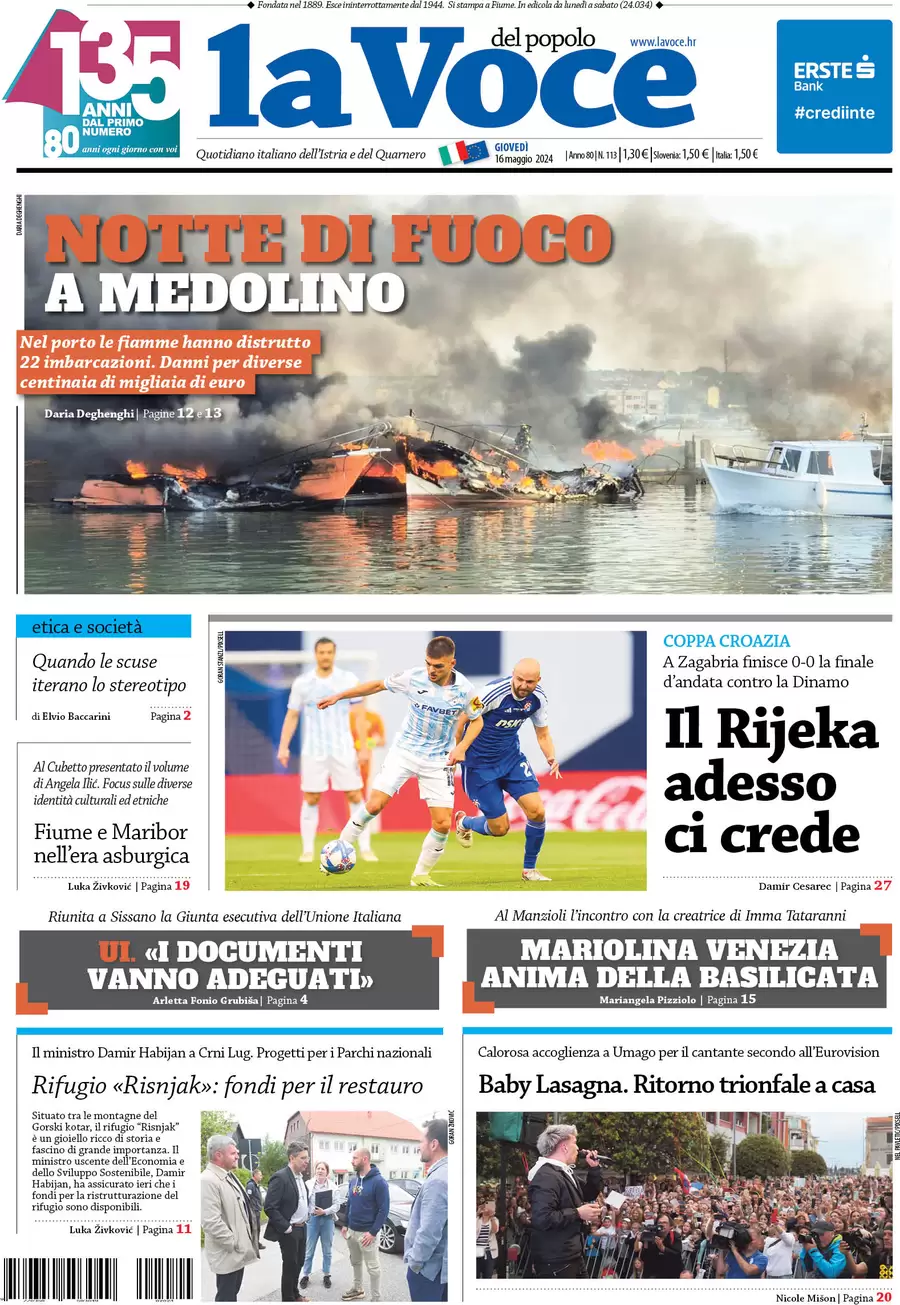anteprima della prima pagina di la-voce-del-popolo del 16/05/2024