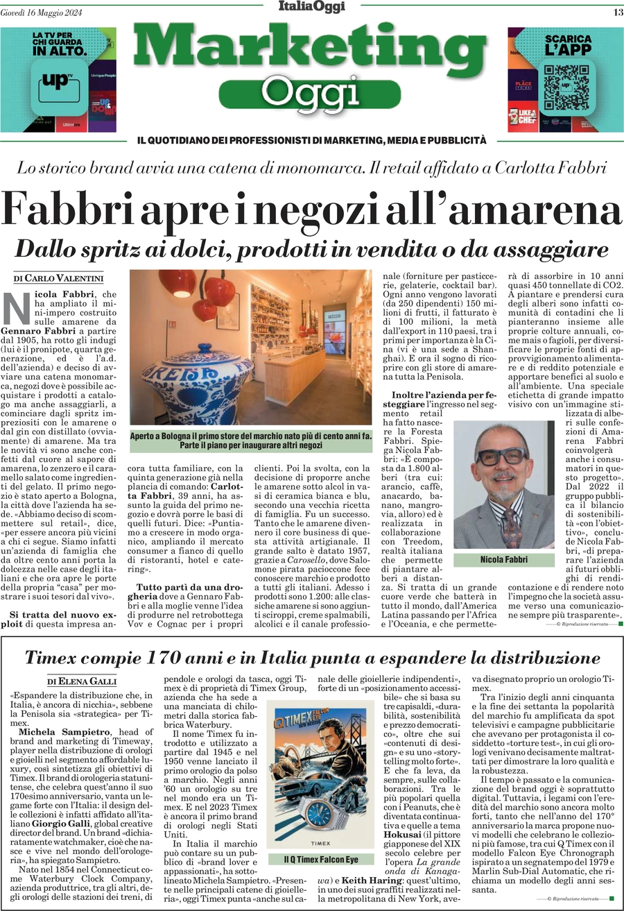 anteprima della prima pagina di marketing-oggi del 16/05/2024