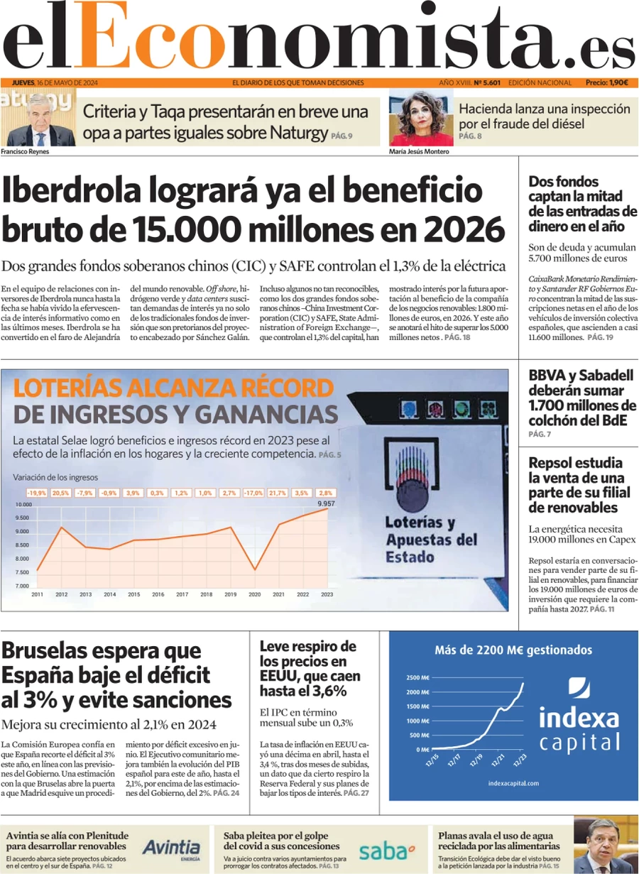 anteprima della prima pagina di el-economista del 16/05/2024