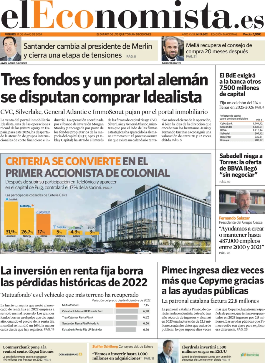 anteprima della prima pagina di el-economista del 17/05/2024