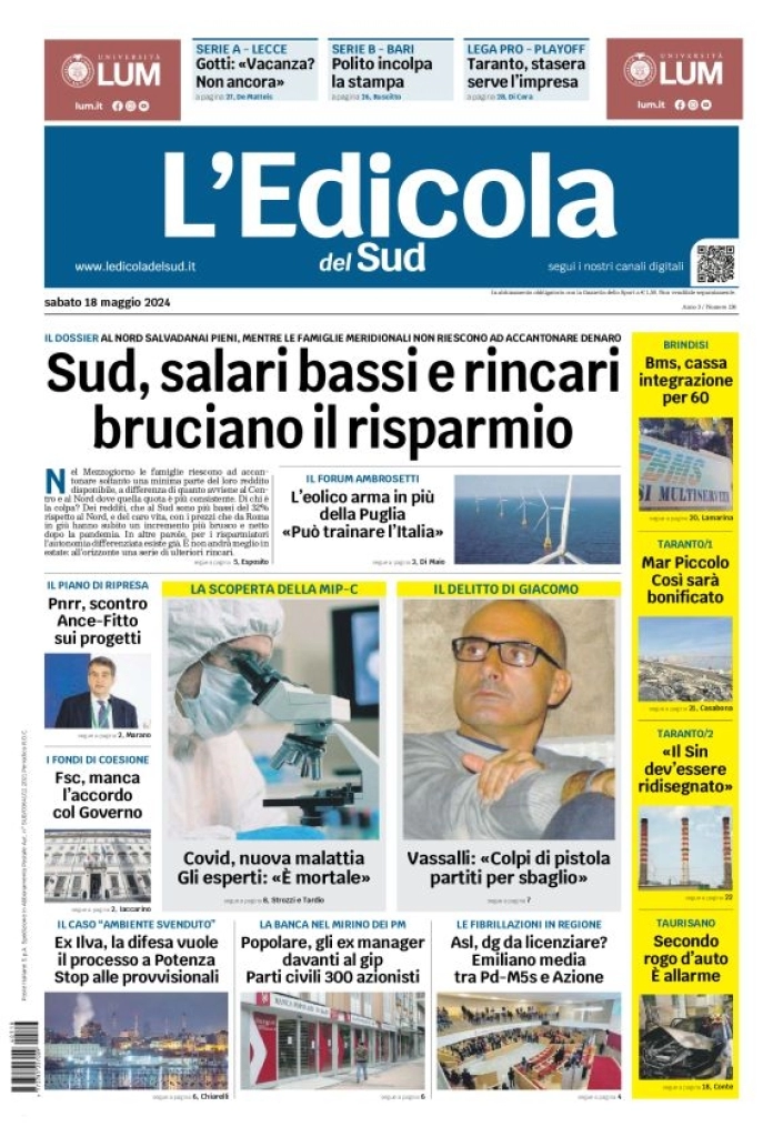anteprima della prima pagina di L'Edicola del Sud (Lecce)