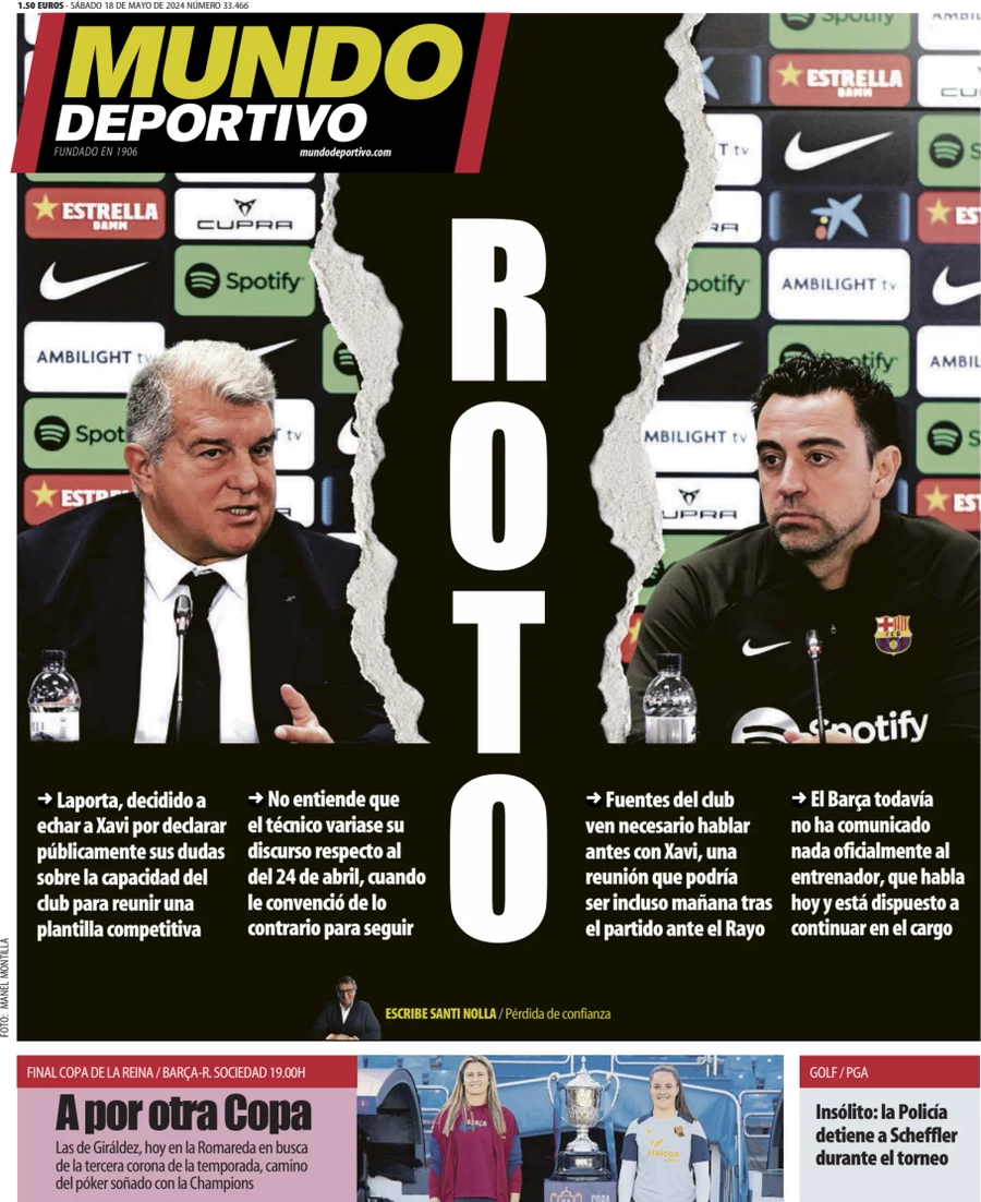 anteprima della prima pagina di Mundo Deportivo